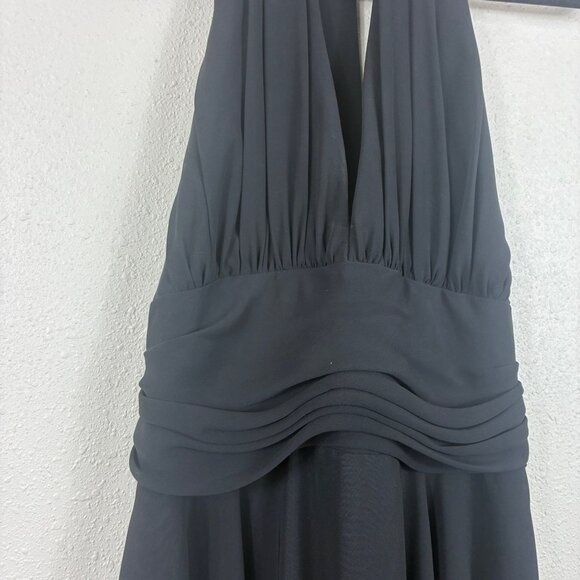 Bari Jay Black Halter Chiffon Mini Whimsigoth Dress Size 10 Party - Picture 2 of 8